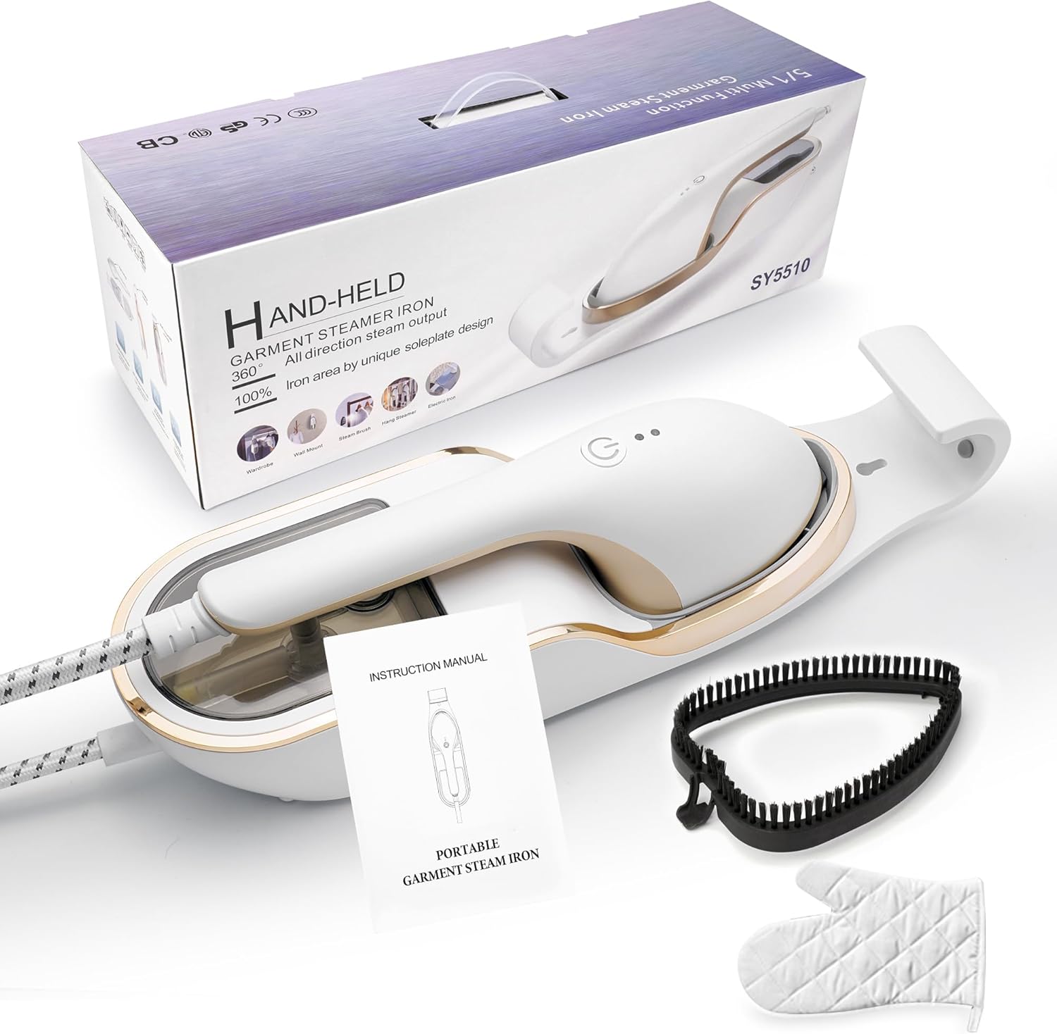 Professional 3in1 Garment Steamer Iron, 1500W with Leak