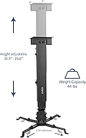 Vista 7 de VIVO Soporte de montaje para proyector de techo de pared ajustable universal, proyección de longitud extensible, negro, MOUNT-VP06B