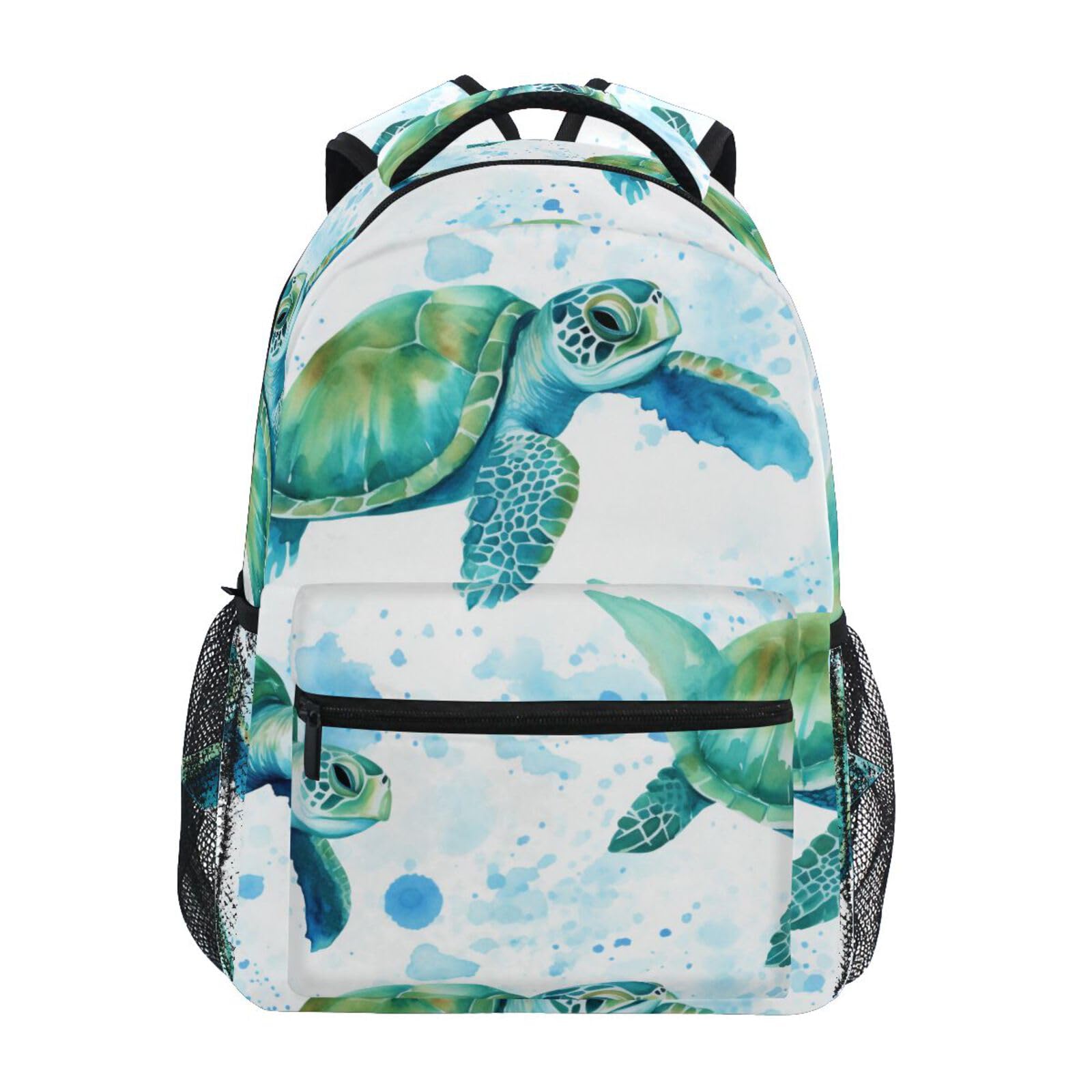 ZOEO Sea Turtles Teal Backpacks 3rd 4th 5th Grade School Bookbags Travel Laptop Daypack Bag Purse for Boys Girls Teens