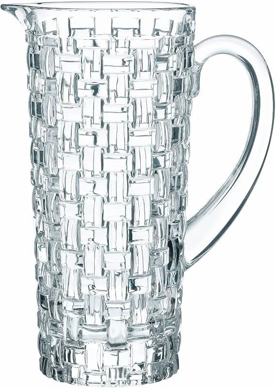 Nachtmann Bossa Nova Pitcher, 40-Ounce Clear Water Carafe with Handle, Made of Crystal Glass, for Soft Drinks, Lemonade or Cocktails, Dishwasher Safe