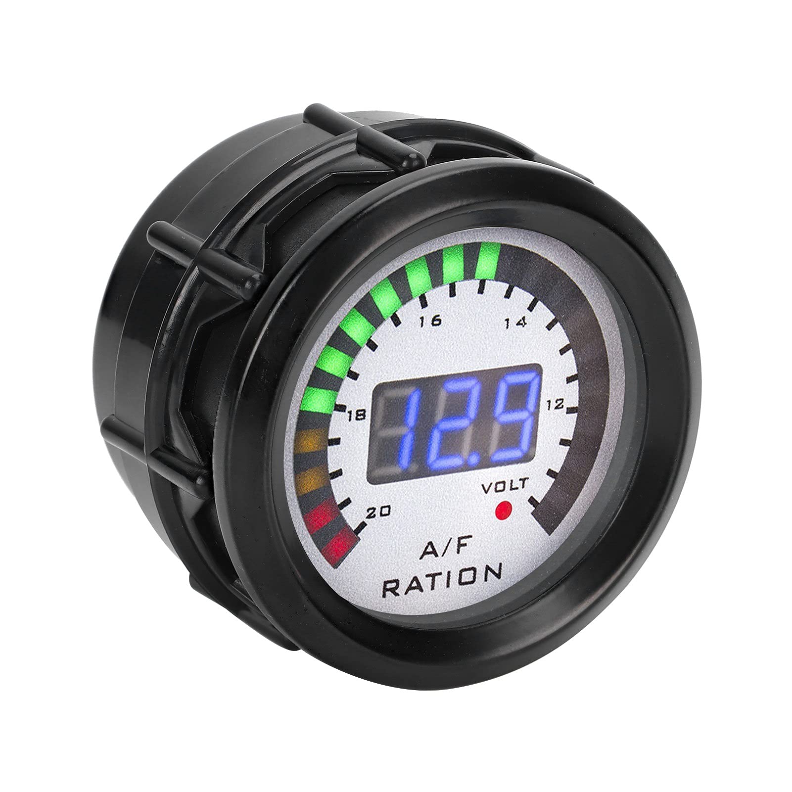 Aramox 52mm Car Air Fuel Ratio Gauge Auto Air Fuel Ratio Monitor LED Blu Digitale per 12V 4/6/8 Cilindro Benzina Veicolo