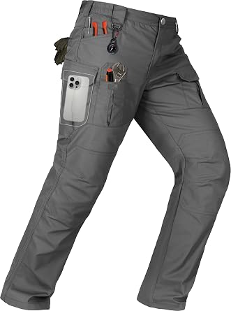 Mens Tactical Pants Stretch Ripstop Cargo Work Hiking Pants