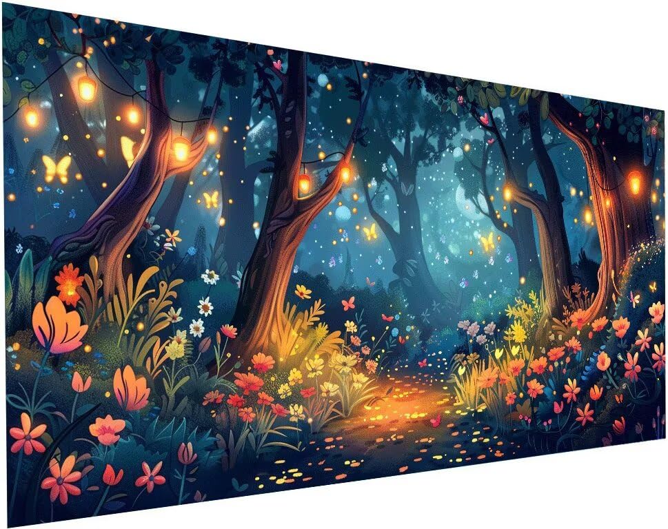 Diamond Painting Forêt 50x100 cm : Kit Complet de Broderie Diamant Montagne