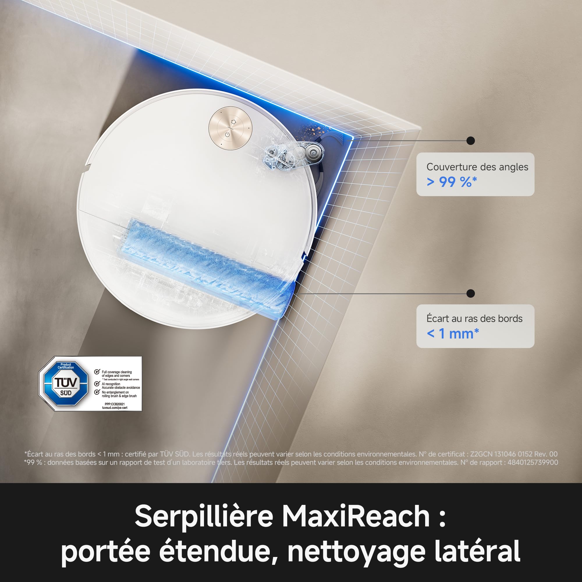 MOVA S70 Ultra Roller Robot aspirateur Laveur 32 000 Pa avec Lavage HydroForce, Navigation CovertSense, Technologie AutoShield, Double Anti-emmêlement, Commande vocale et Station Tout-en-Un