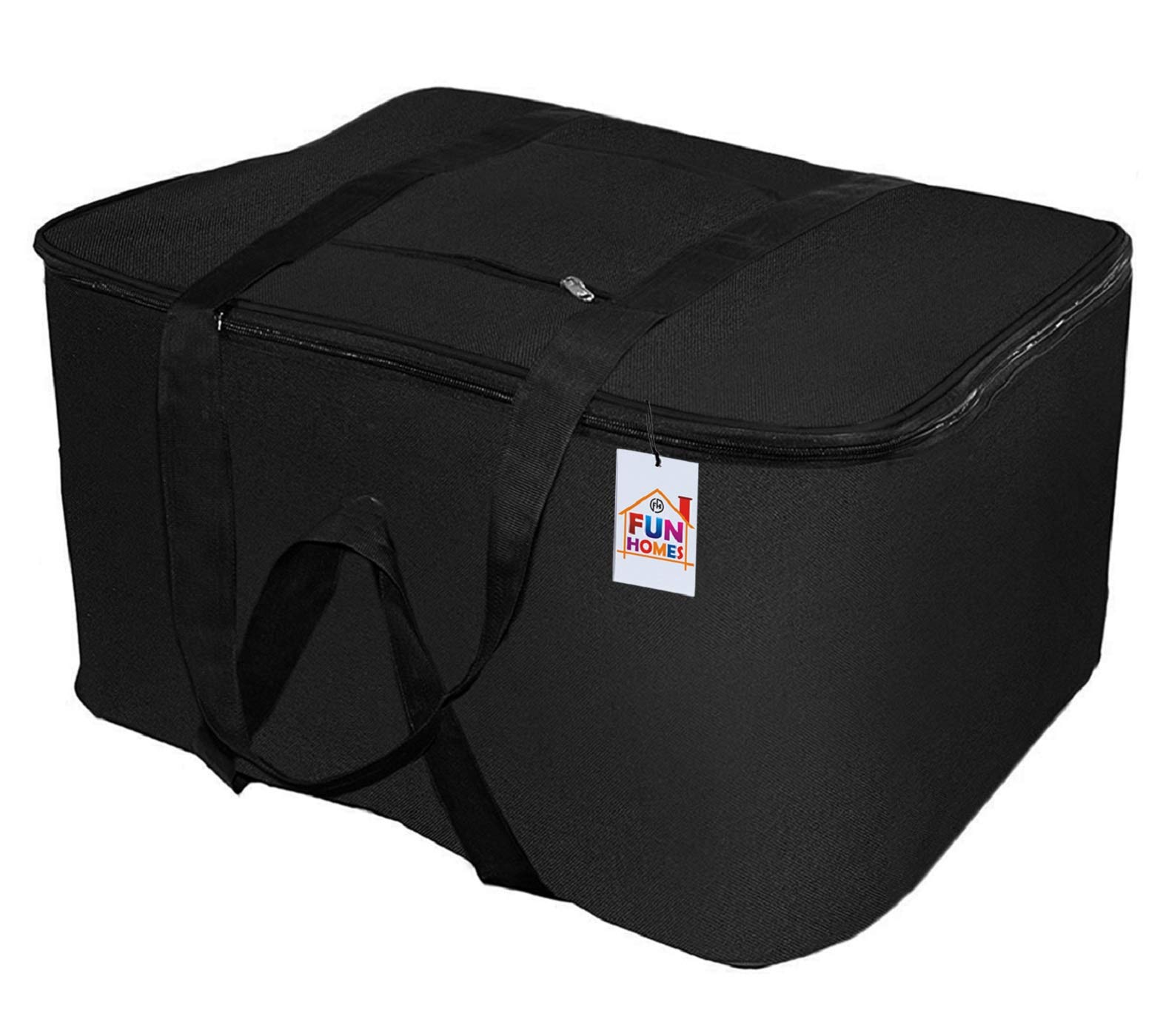 Fun Homes Rexine Jumbo Underbed Moisture Proof Storage Bag with Zipper Closure and Handle (Black, Standard) (B08JVRPZ7P) Amazon Price History, Amazon Price Tracker