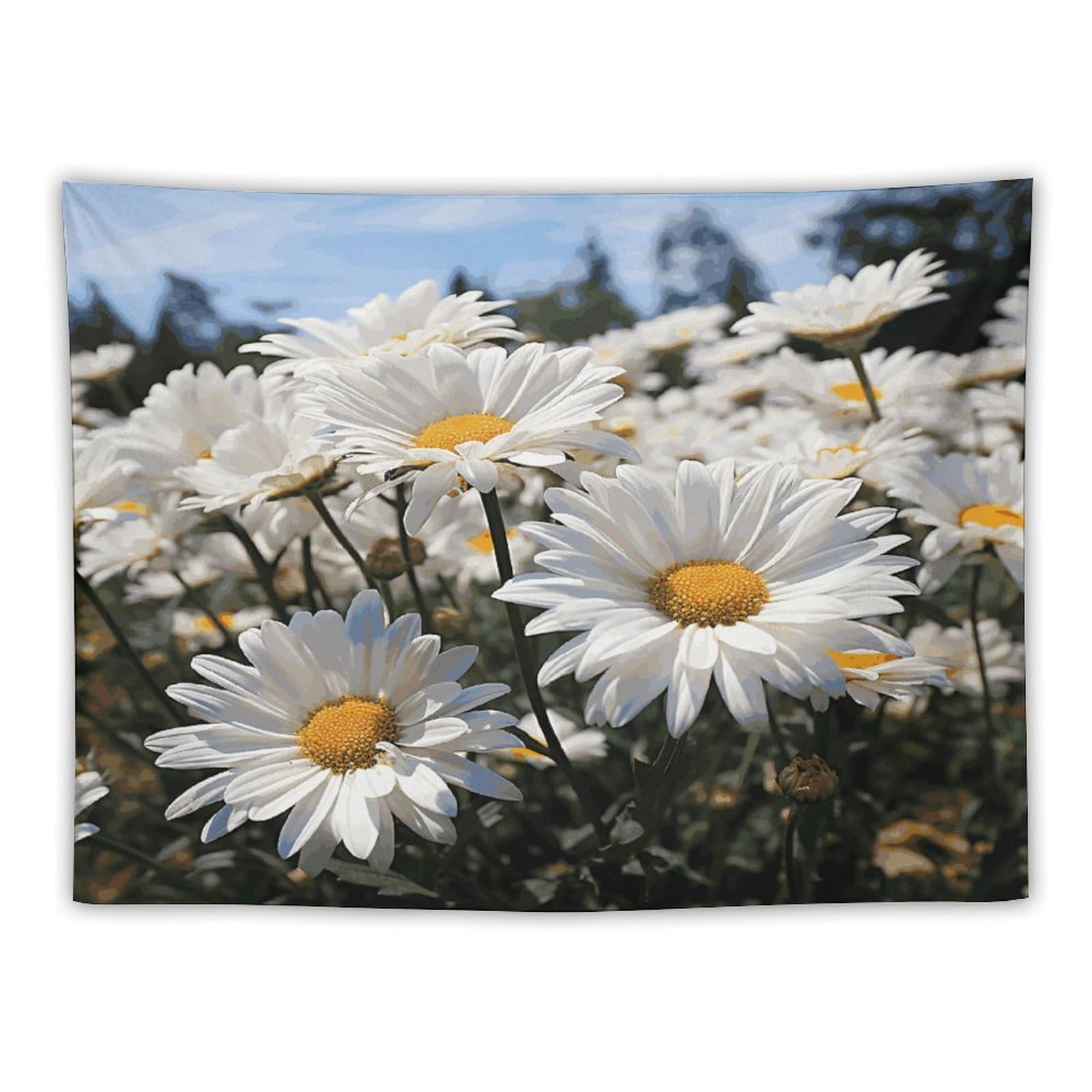 LDGSUPH Wild White Daisies Tapestry Wall Hanging Decor Anti-fading Aesthetic Wall Tapestries Fashion Wall Blanket Decor Modern Wall Art Tapestry for Bedroom Home Decor 30"x40"