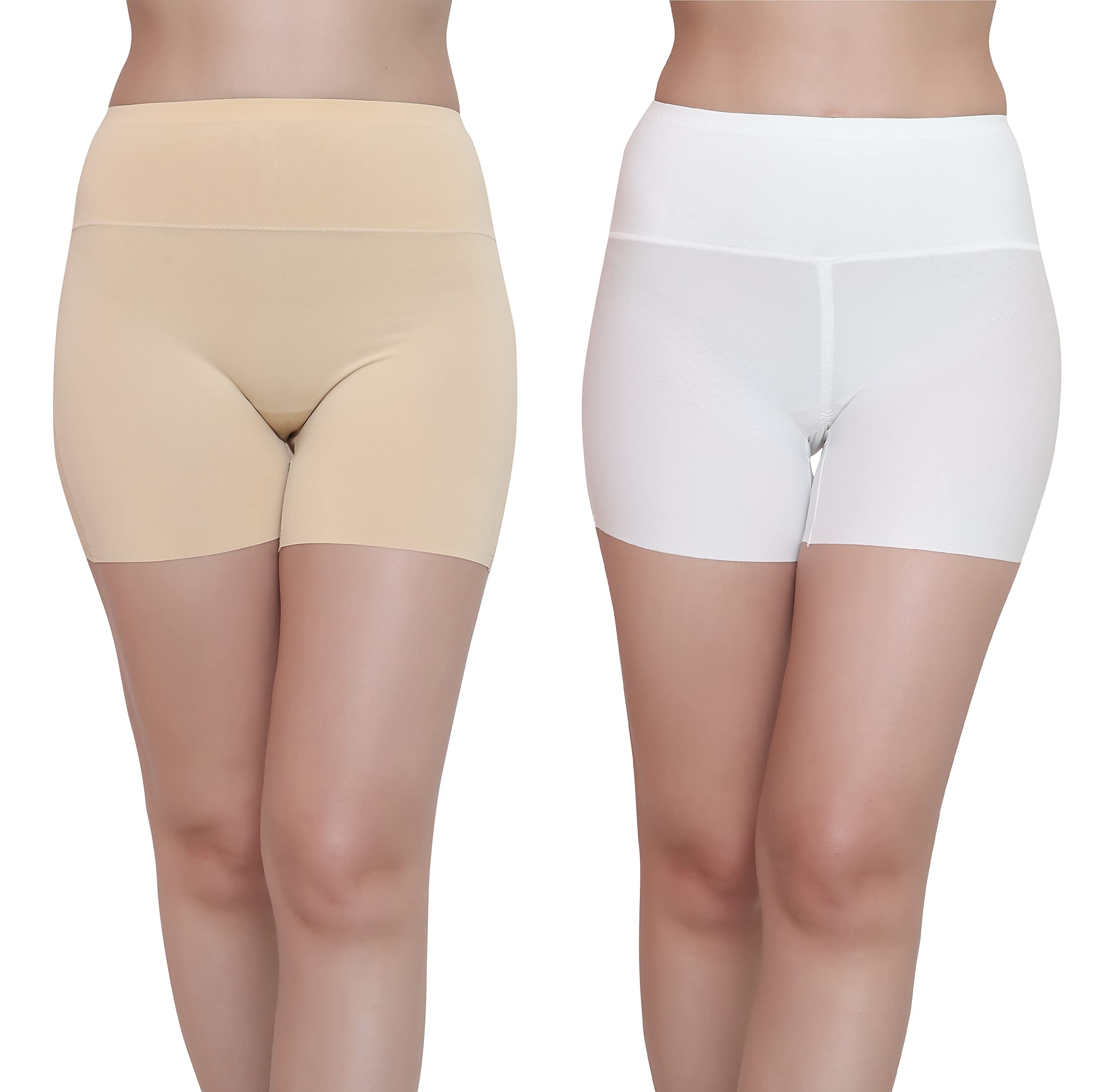 glamoras Women’s High Waist Ice Silk Stretchable Seamless Comfortable Safety Shorts Boy Short Panties Soft & Comfy Knitted Under Skirt Shorts | Cycling and Tights Shorts | Pack of 2-picture-42