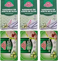 KIT 3X Sardinha e 3X Atum Sólido - 100% Azeite de Oliva Ramirez - Produto de Portugal - Lata - Tampa Abre Fácil - Rico em Ômega 3 - Cálcio - Vitamina B12 - Proteínas