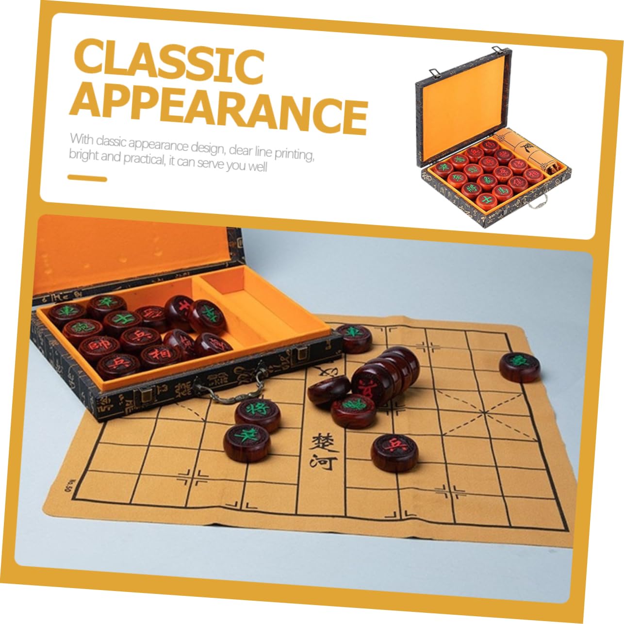 Juego de Ajedrez Chino 1 Set de Madera Tablero para Adultos