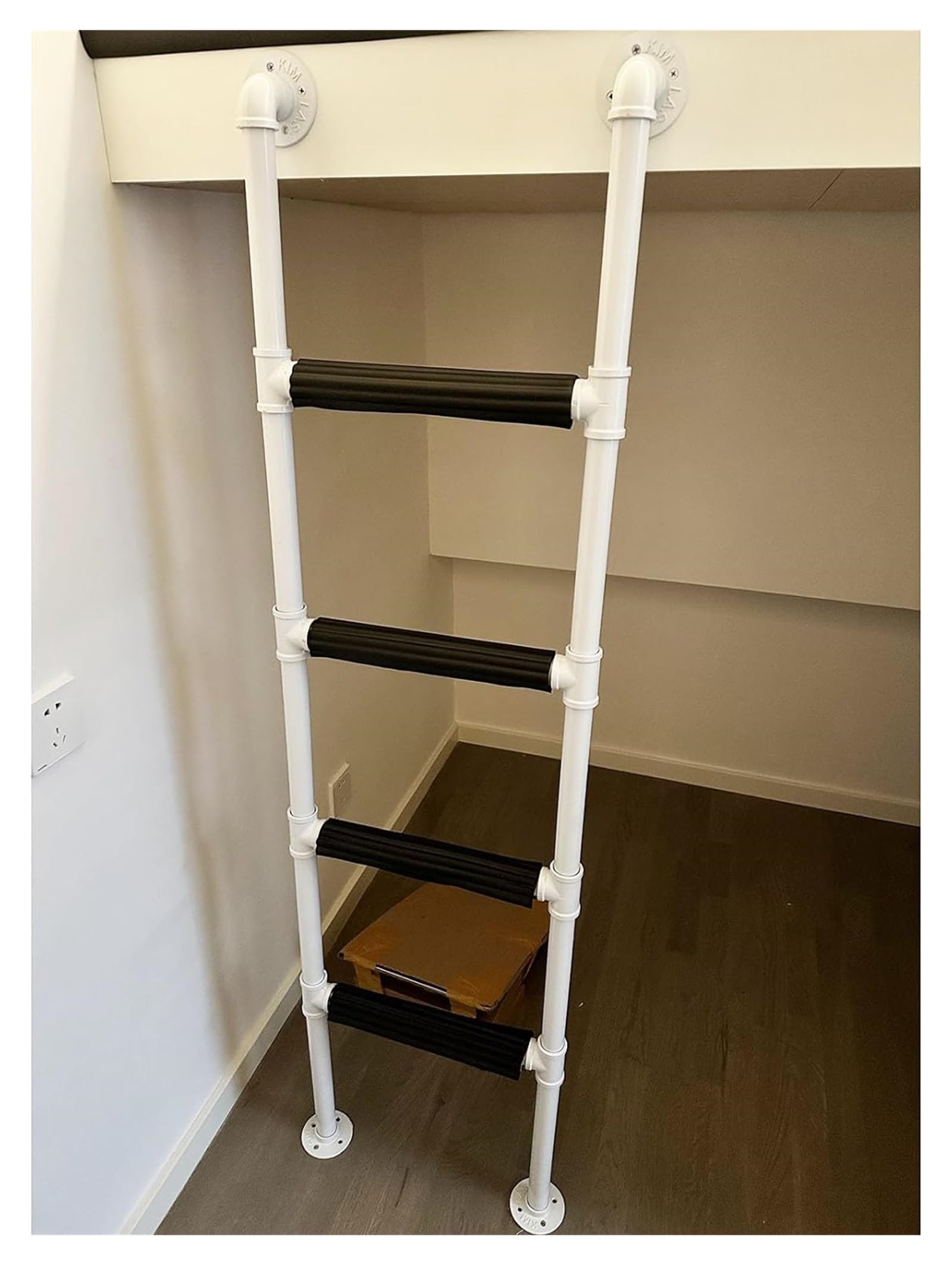 Escalera para litera blanca de 175 cm para literas de RV y ventanas de sótanos