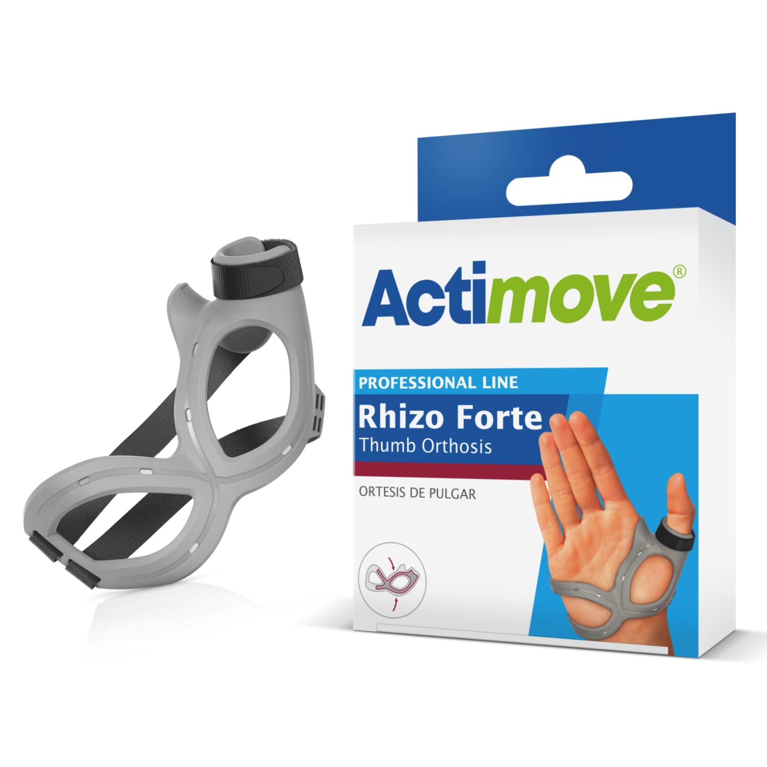 Actimove Professional Line Rhizo Forte Thumb Orthosis –Thumb Brace for Osteoarthritis, Skier’s Thumb, Rheumatoid Arthritis, Sprains – Patented Design – Right Hand – Gray, Large