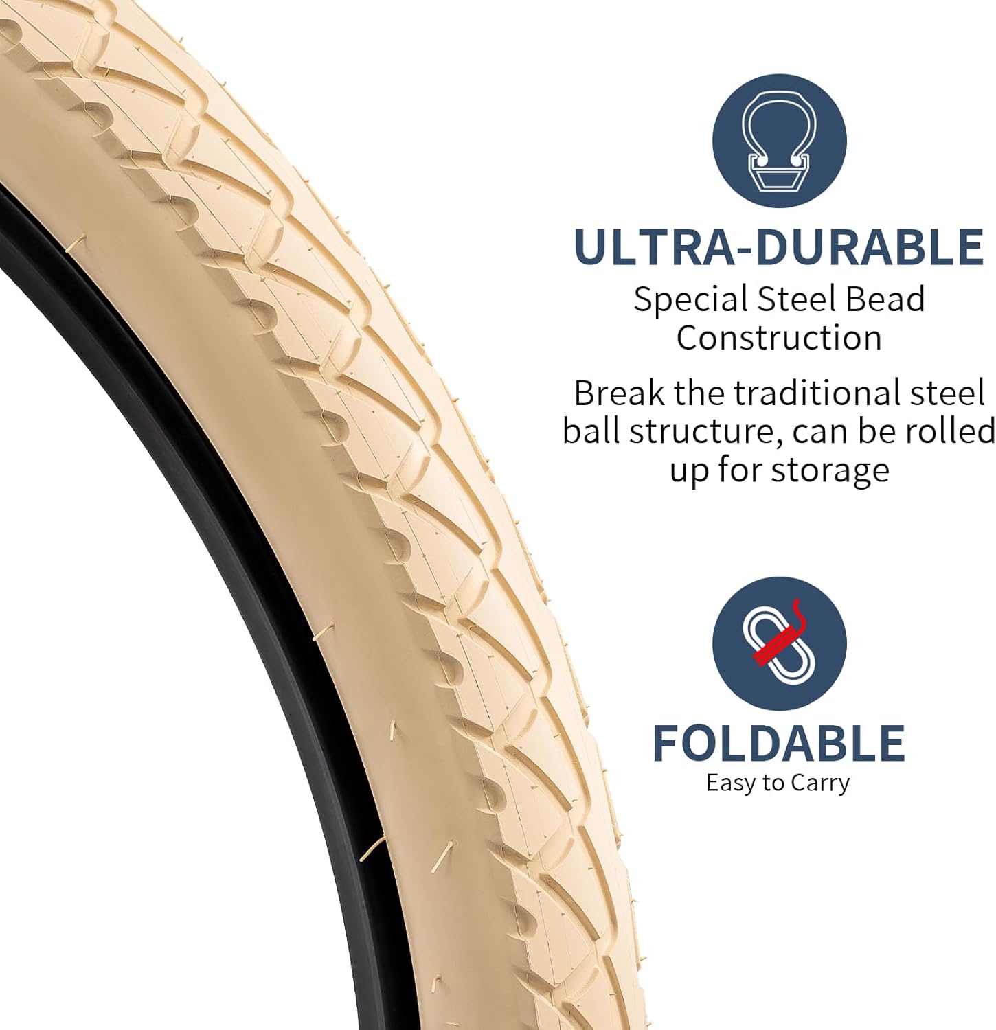YUNSCM 2-PCS 26" Bike Tires 26 x 2.10 and 26" Bike Tubes Schrader Valve Compatible with Bike 26x2.0 26x2.10 26x2.125 Bicycle Tires and Tubes