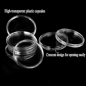 Uncle Paul 20 Sets Coin Capsules with 6 Sizes [20/25/30/35/40/46mm] Black