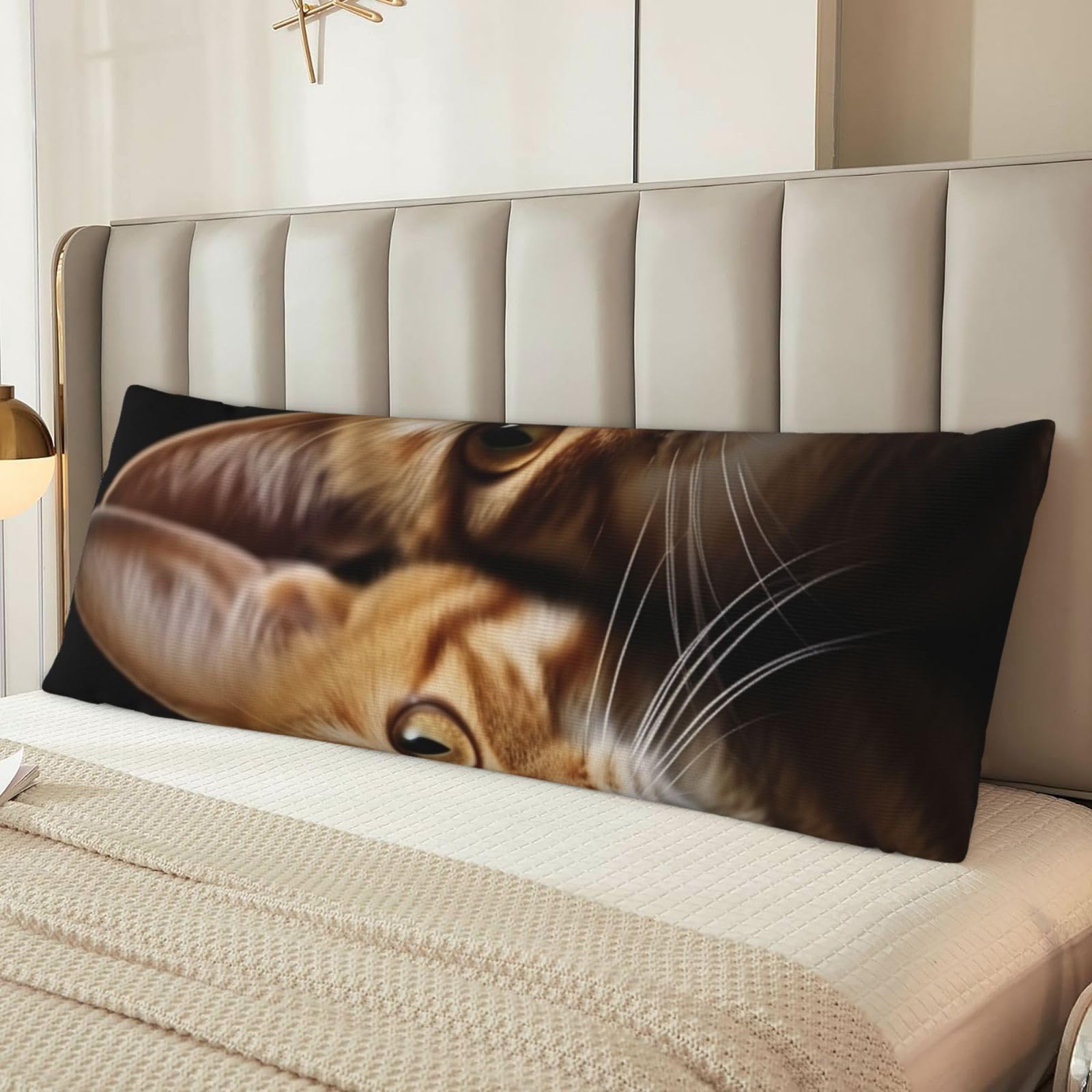 Fodpand Women's Black Cats Body Pillow Cover 20X54 Inches Soft Microfiber Long Pillow Case For Sleeping & Side Sleepers Comfy Breathable Decorative Body Pillowcase Gifts For Men