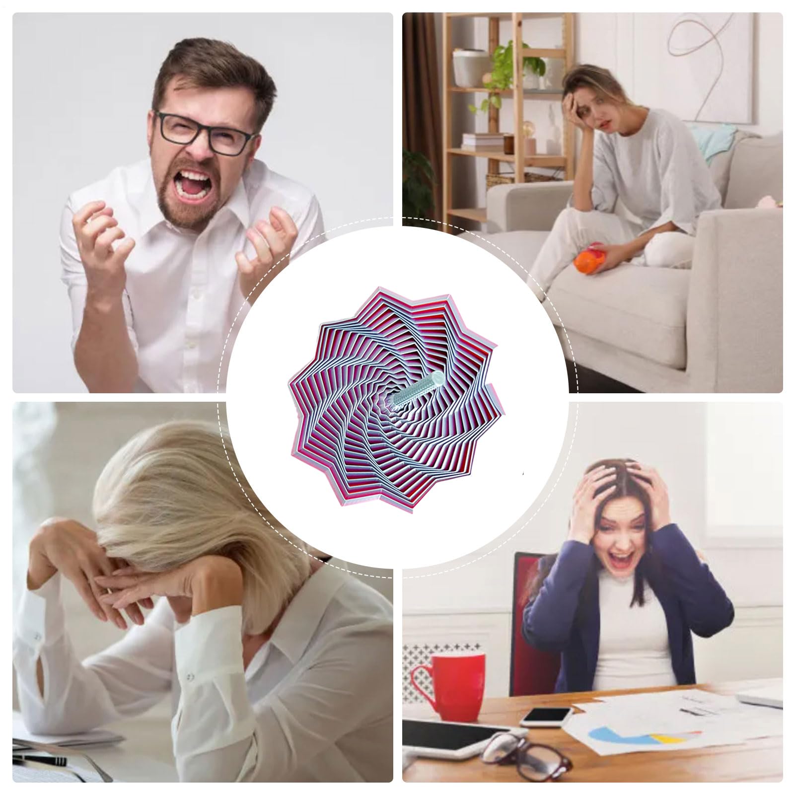 3d Printed Fidget Toys - Desk Hexagon with Handle for Stress Relief, Lightweight Design with Smooth Edges, Expanded Calming Sensory Toys for Adults Desk Home Travel Study