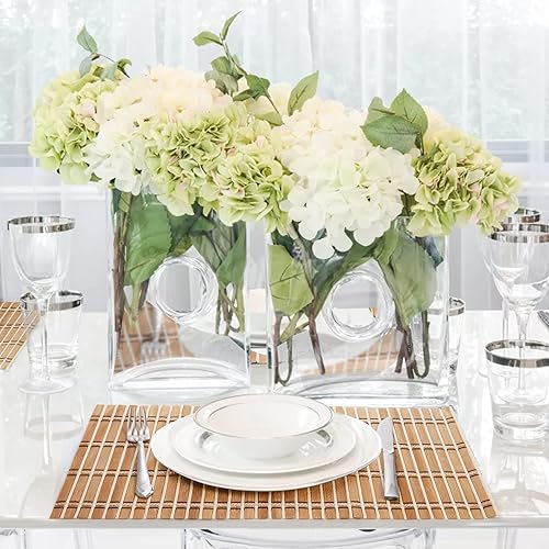 Miniatura 5 de Coloch Paquete de 8 manteles individuales de bambú natural, rústico, antideslizante y resistente al calor, para cocina, comedor, protección de mesa