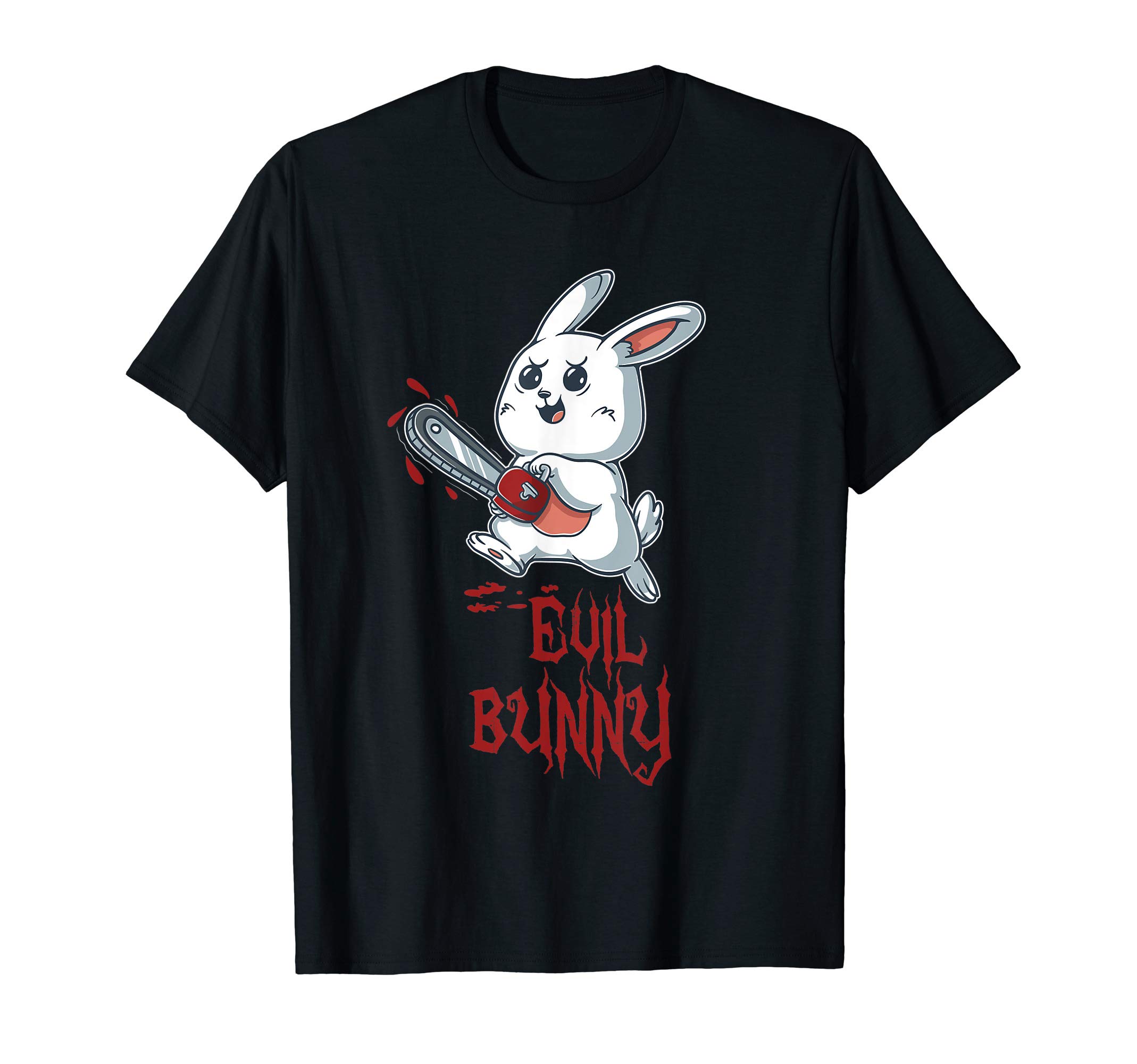 BCC Halloween ShirtsEvil Bunny Kawaii Easter Bunny with Chainsaw Halloween T-Shirt