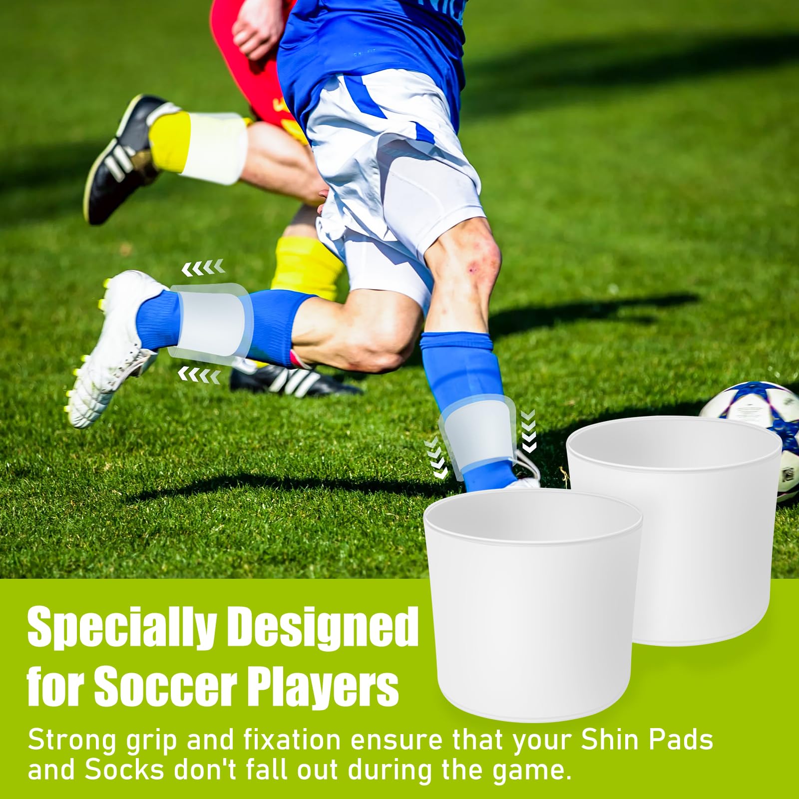 Supporto Parastinchi In Silicone Per Calcio - Reggi Parastinchi Antiscivolo, Lavabile, Taglia Unica Per Adulti E Bambini - Foto 11
