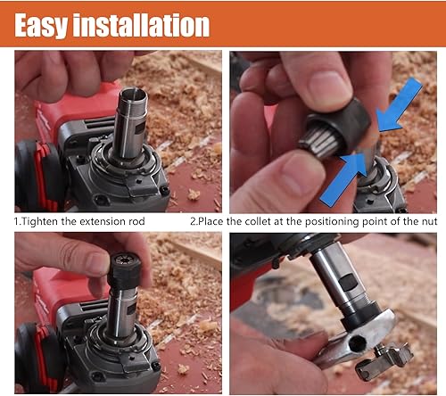Miniatura 6 de Juego de pinzas de conversión de taladro eléctrico de 58 "-11 roscas, adaptador de herramientas de carpintería, incluye pinza de resorte de 14" y