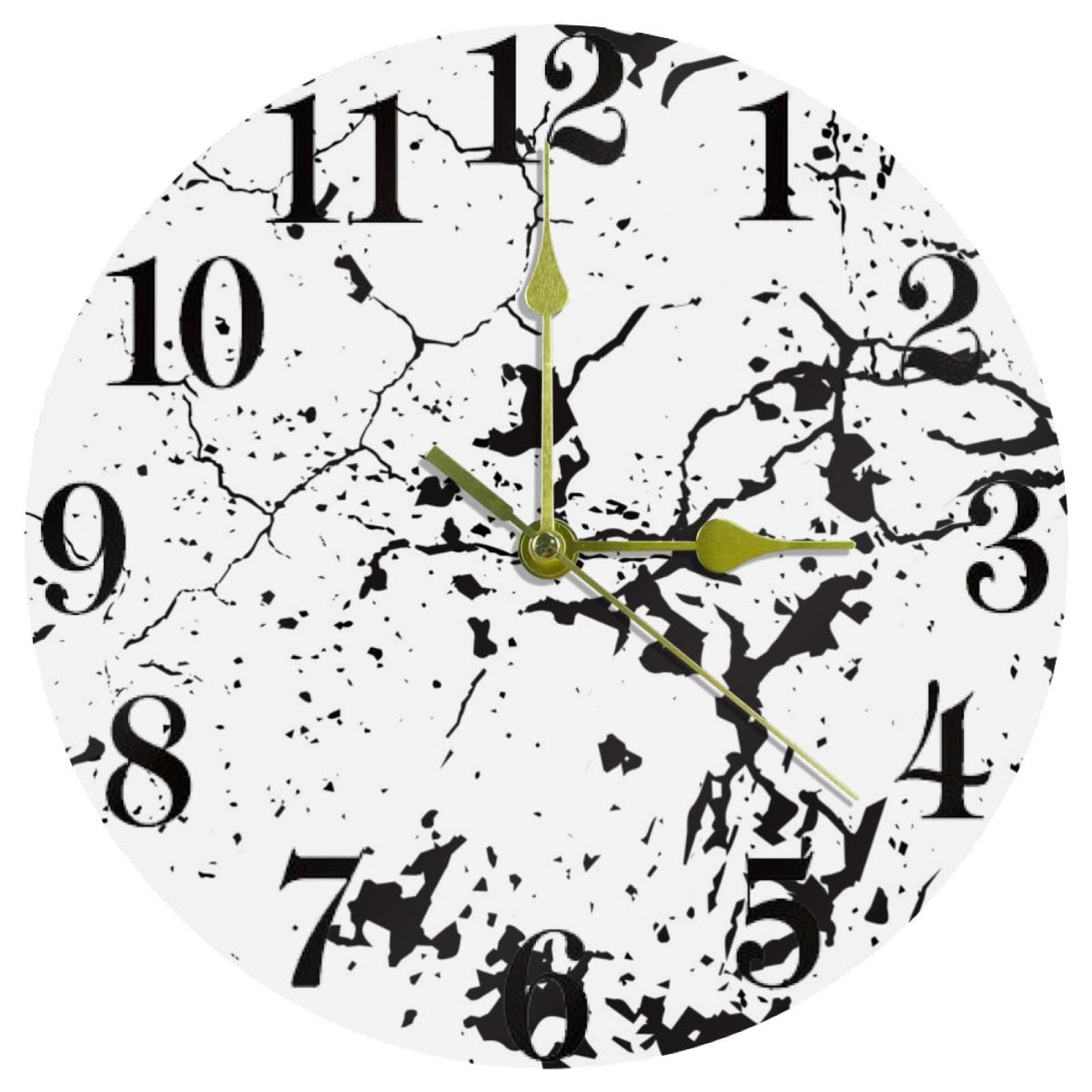 Horloge murale sans tic-tac ronde et silencieuse style distress