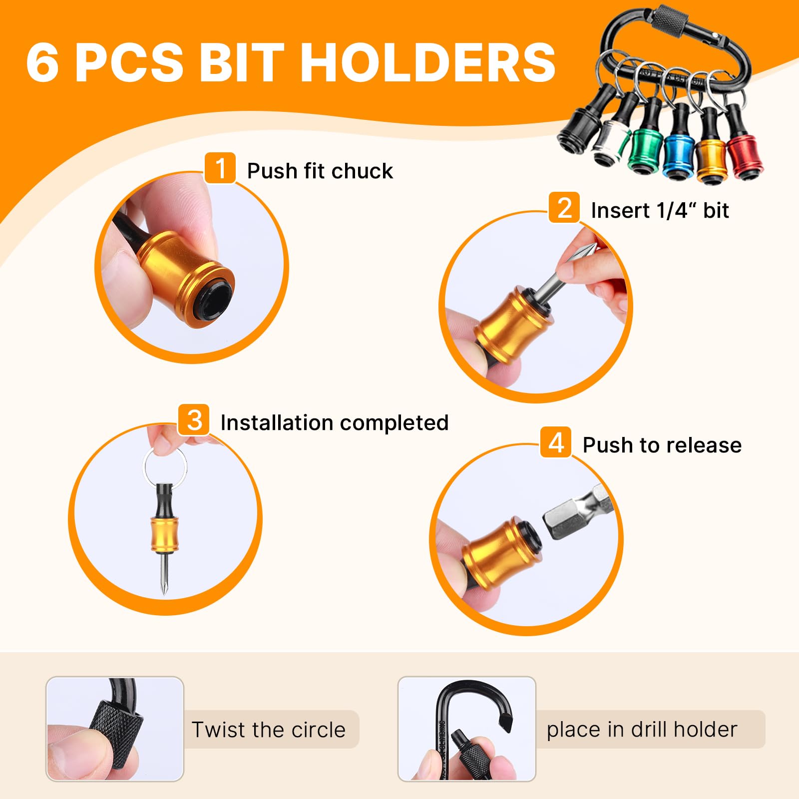Drill Bit Holders - 24 Pack for Impact Drivers -6