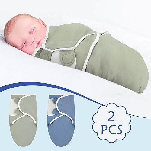 Miniatura 3 de VitalCozy 2 unidades de manta para envolver al bebé prematuro ajustable para bebés prematuros (azul, verde)
