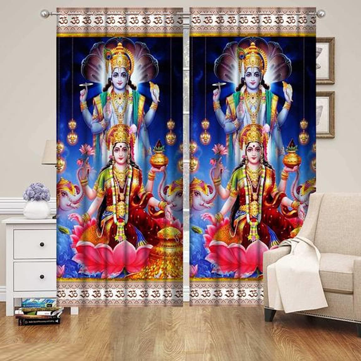 AH ARTSY HOME Polyester Fabric Home Washable Heavy Fine Quality Digital Print Curtains for Bed Room Kids Room Living Room Window/Door/Long Door