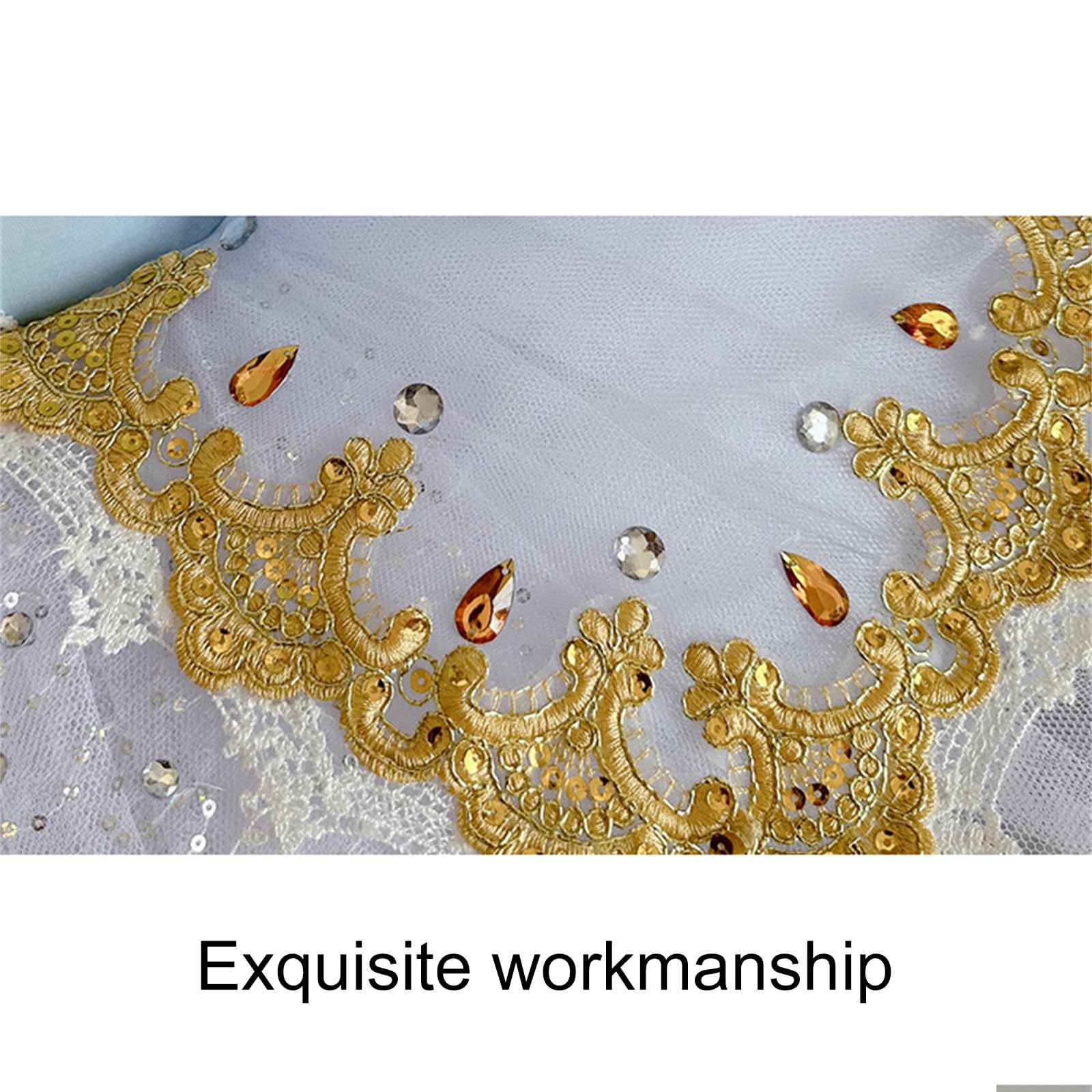 Dziewczęta Dzieci Camisole Tutu Spódnice Balet Trykot Taniec Sukienka Baletnica Kostium Występu Cekinowe Kwiaty Haft Strój Taneczny Gimnastyka Strój Balowy (140 cm)