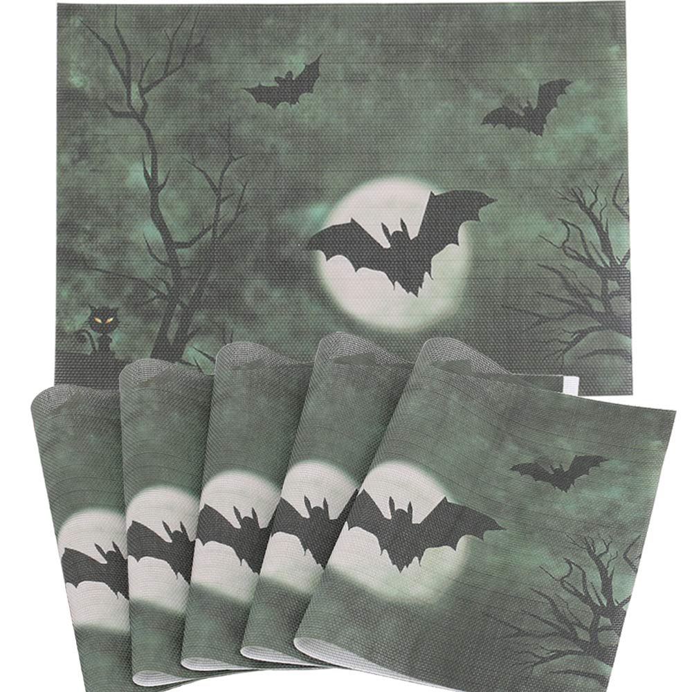 Time to Sparkle Set of 6 Vinyl Woven Placemats Spooky Night — image 1