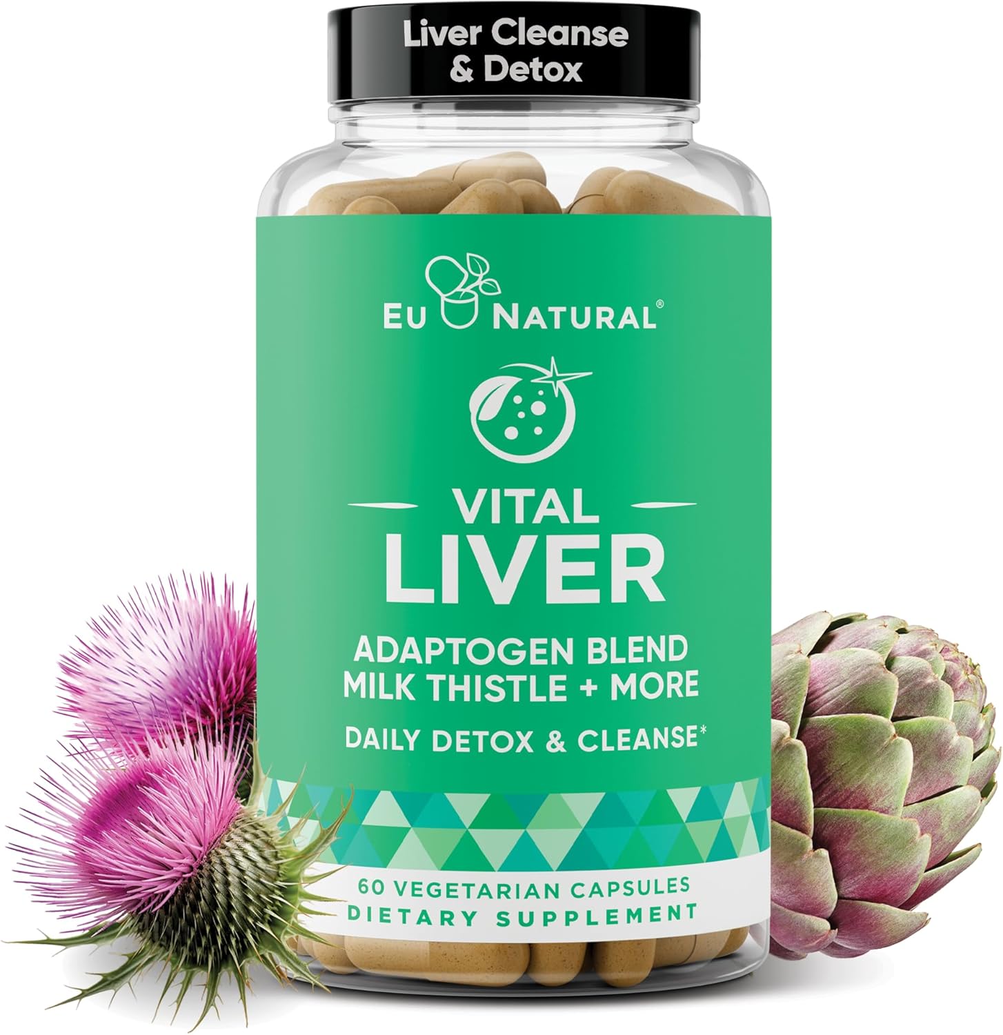 Vital Liver Cleanse Detox & Repair – 9-in-1 Liver Support Supplement – Milk Thistle, Artichoke Extract, Turmeric, Adaptogens – Optimal Liver Function and Digestive Health – 60 Vegetarian Soft Capsules Vital Liver Cleanse Detox & Repair – 9-in-1 Liver Support Supplement – Milk Thistle, Artichoke Extract, Turmeric, Adaptogens – Optimal Liver Function and Digestive Health – 60 Vegetarian Soft Capsules