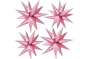 Metallic Light Pink Starburst Cone Balloons for Events