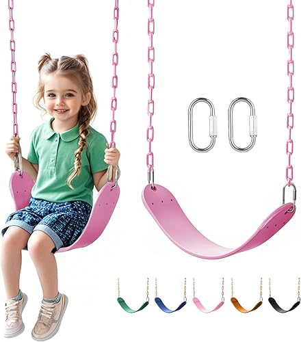 Miniatura 10 de Asiento de columpio resistente, cadenas de 66" resistentes a la oxidación con sección recubierta de PPC de 30", accesorio de repuesto para juegos de