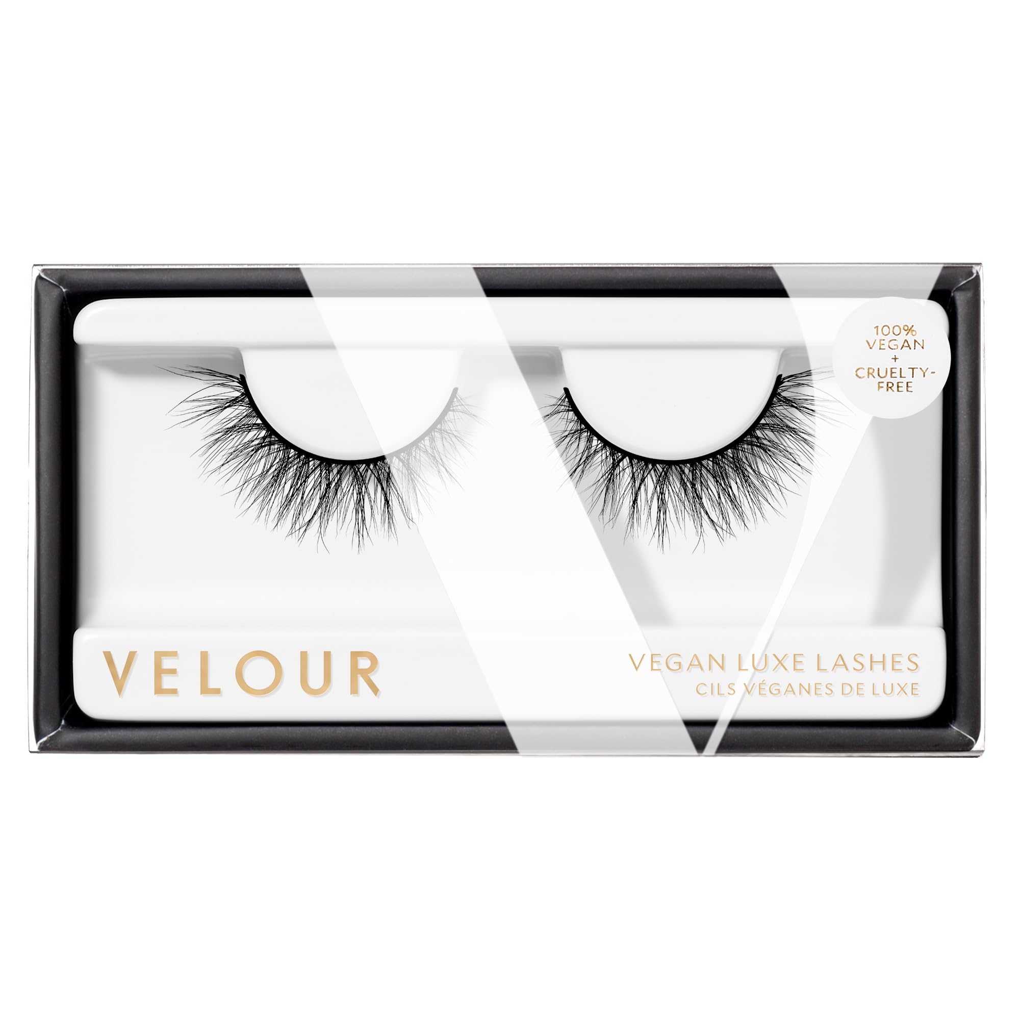 Velour Vegan Luxe Eyelashes, Luxurious Natural False Lashes, Lightweight, Reusable, Handmade Fake Lash Extensions, Wear up to 25 Times, 100% Vegan Mink, Soft and Comfortable, All Eye Shapes