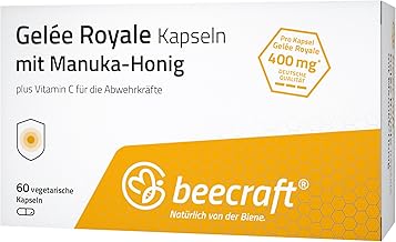 Beecraft Royal Jelly Capsules with Manuka Honey and Vitamin C, 60 Capsules