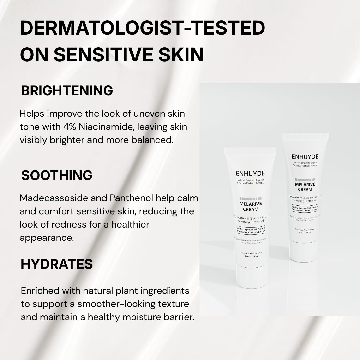 Niacinamide 4% Brightening Cream for Dark Spots & Uneven Tone, Fragrance-Free Daily Face Moisturizer for Sensitive Skin, Korean Skincare (50ml / 1.7 fl. oz.) - Image 7