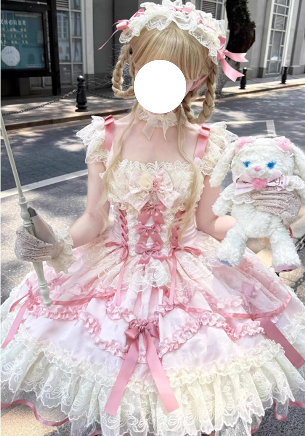 Packitcute Teens Sleeveless Lolita Dress Japanese Style Sweet Bows Lace Trim A-line Princess Party Dresses Cosplay Costume - Image 5