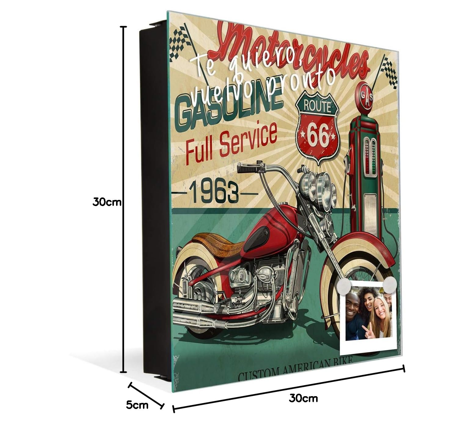 Concept Crystal Caja Llavero con 50 Ganchos para pequeña Empresa K03 Cartel de la Ruta 66.