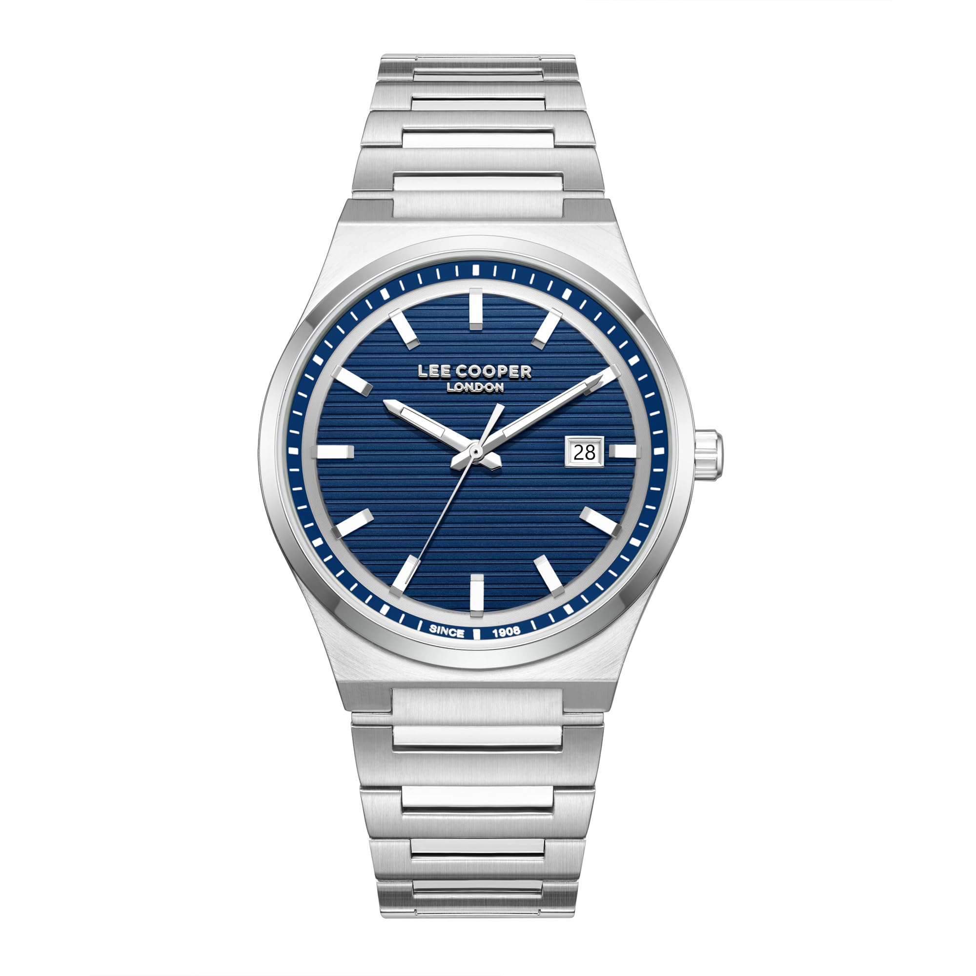 Erkek Kol Saati, Quartz, Lacivert Kadran, Gümüş Kasa, Gümüş Kayış, 41mm, 5ATM, Takvim, LC08288.390