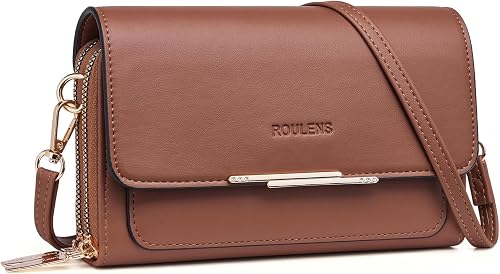 Roulens Small Crossbody Bag for Women,Cell Phone Purse Women's Shoulder Handbags Wallet Purse with Credit Card Slots