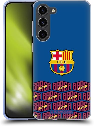 Head Case Designs Officially Licensed FC Barcelona Logo and Pattern Forca Barca Soft Gel Case Compatible with Samsung Galaxy S23+ 5G