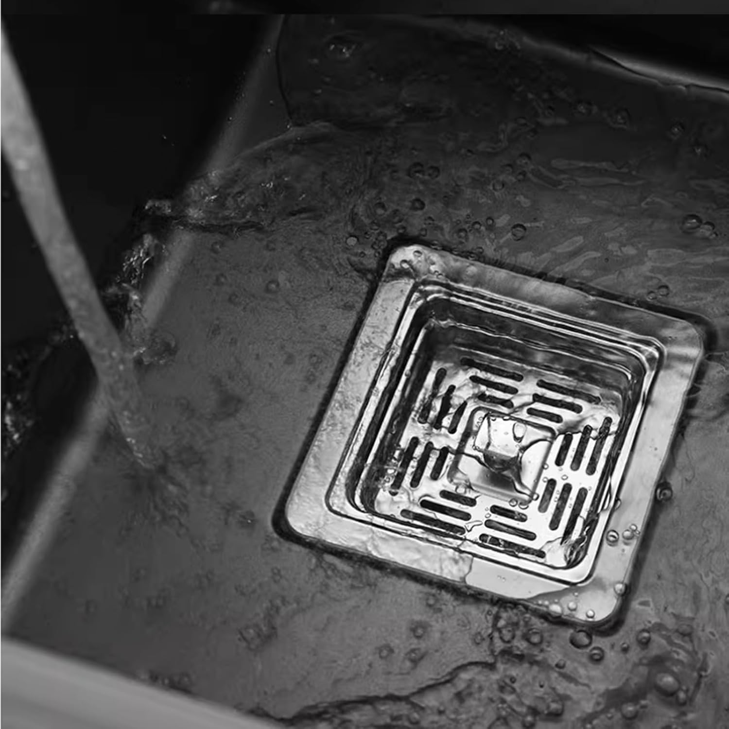 Small Kitchen Bar Hidden Sink With Folding Faucet Cover RV Apartment Stainless Steel Small Size Sink Dishwashing Basin With Siphon Space Saving(Black steel)