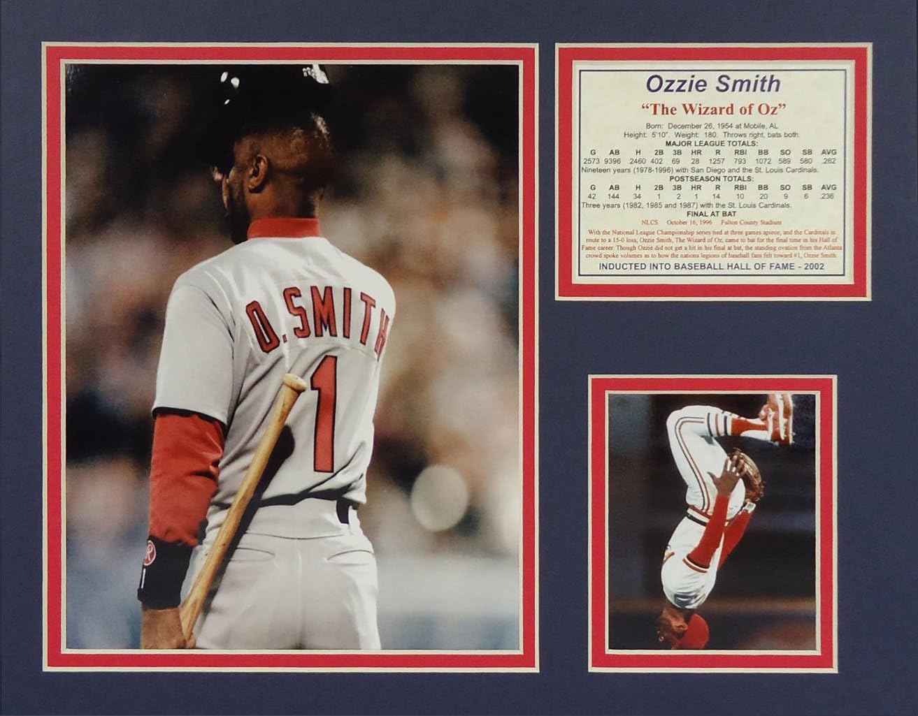 Ozzie Smith - Final At Bat 11" x 14" Unframed Matted Photo Collage by Legends Never Die, Inc.