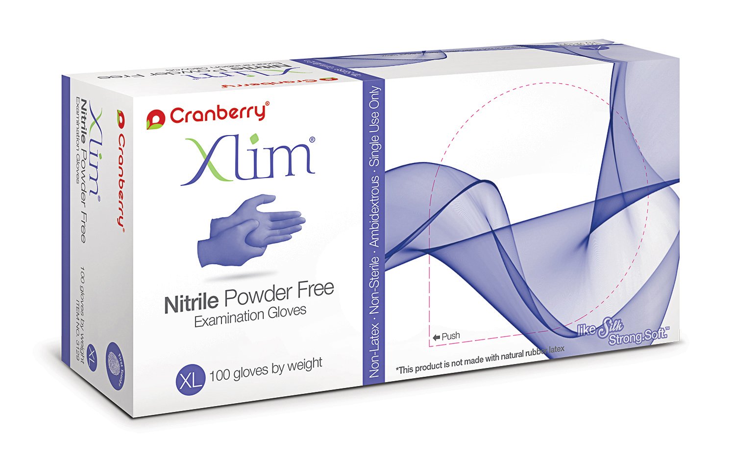 Cranberry USA Cranberry Xlim Blue Nitrile Exam Gloves, Case of 1000, X-Large