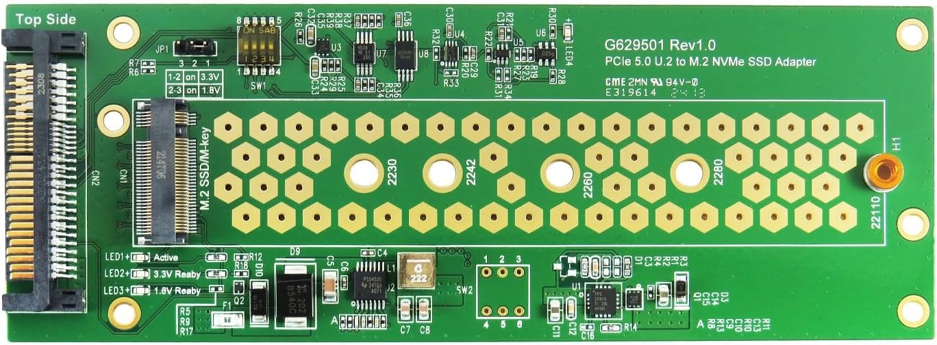 Micro SATA Cables U.2 PCIe 5.0 to M.2 NVMe Adapter