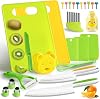 Kids Kitchen Knives, 27 Pieces Kids Knife for Real Cooking, Toddler Safe Knives Set with Plastic Knife, Crinkle Cutter for 2 3 4 5 6 7 8 9 10 Year Old Boys Girls