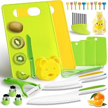 Mactoou Children's Knife 27-Piece Children's Safety Chef's Knife Kitchen Knife Set for Cutting and Cooking Fruit or Vegetables Montessori Toy Knife for Children Toddlers from 3 Years