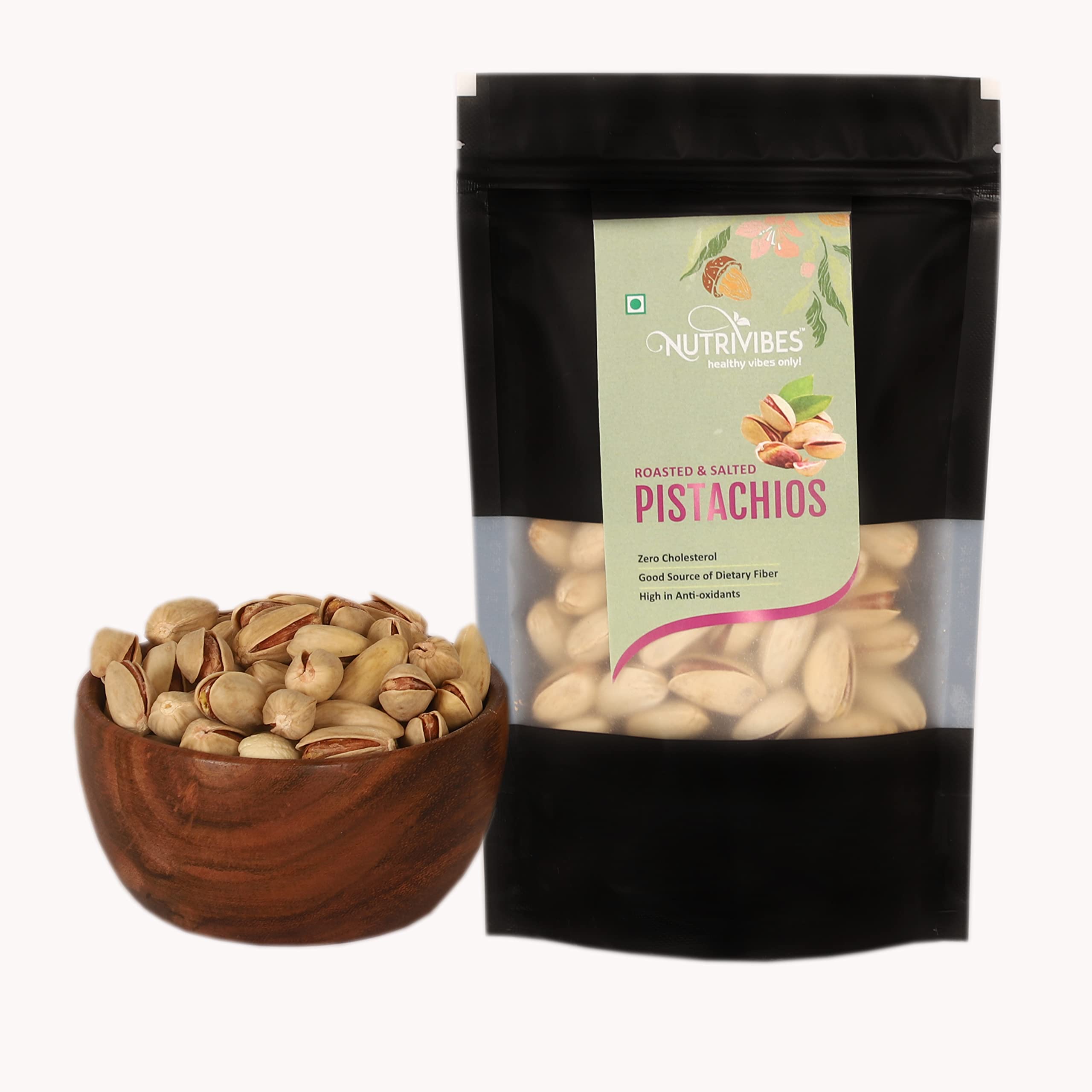Nutrivibes California Roasted and Salted Pistachios 500 Gram