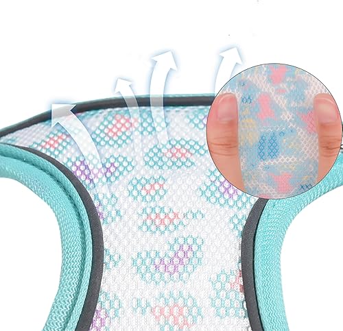 Miniatura 4 de Juego de arnés y correa para perro de malla transpirable, malla de aire reflectante, a prueba de escape, chaleco de malla ligera para perro