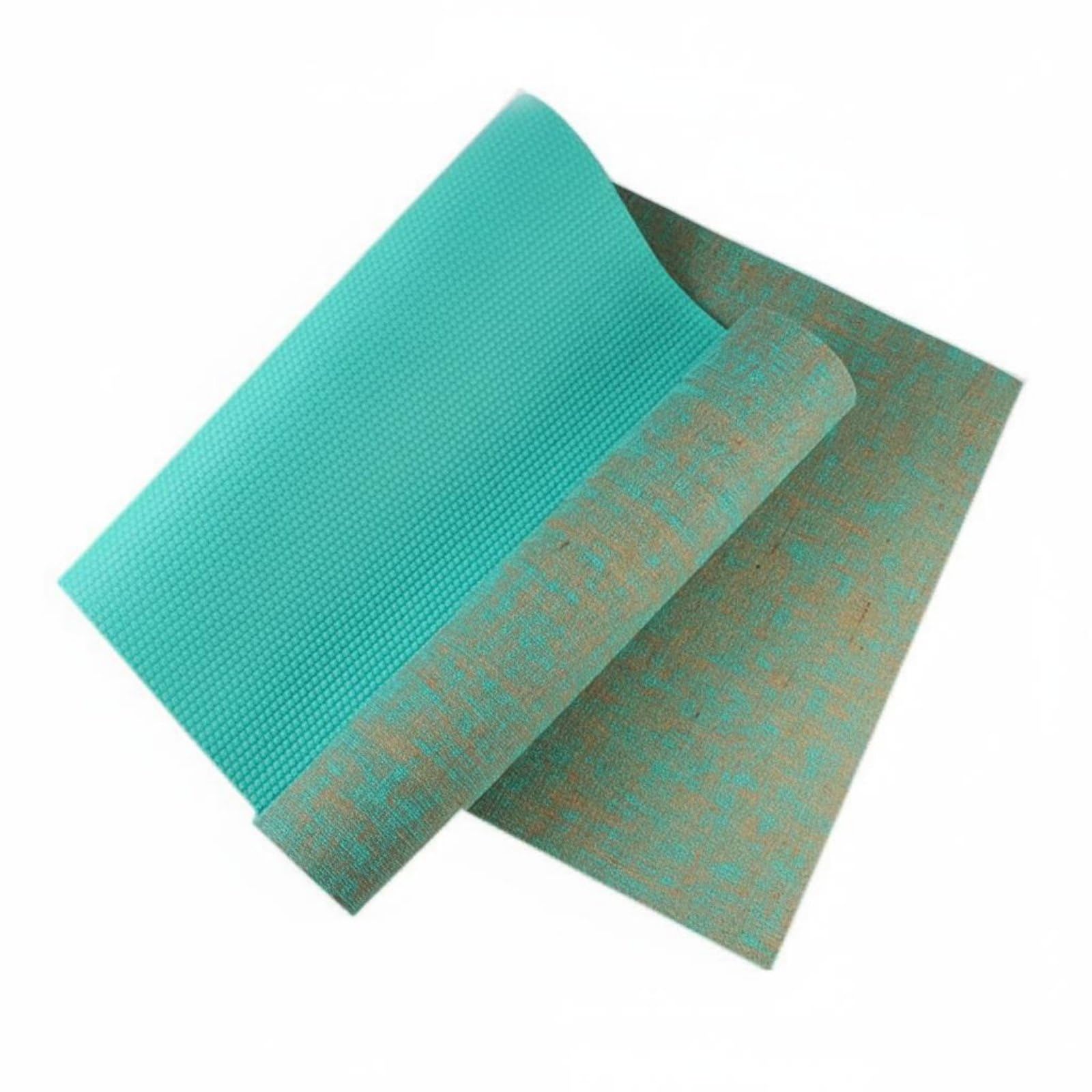 rockible Fitnessmatte Rutschfest Trainingsmatte Sportmatte Yogamatte mit Doppelseitiger Textur für Stabilen Stand Und Sichere Posen Leinen PVC für Workout Core, Cyan