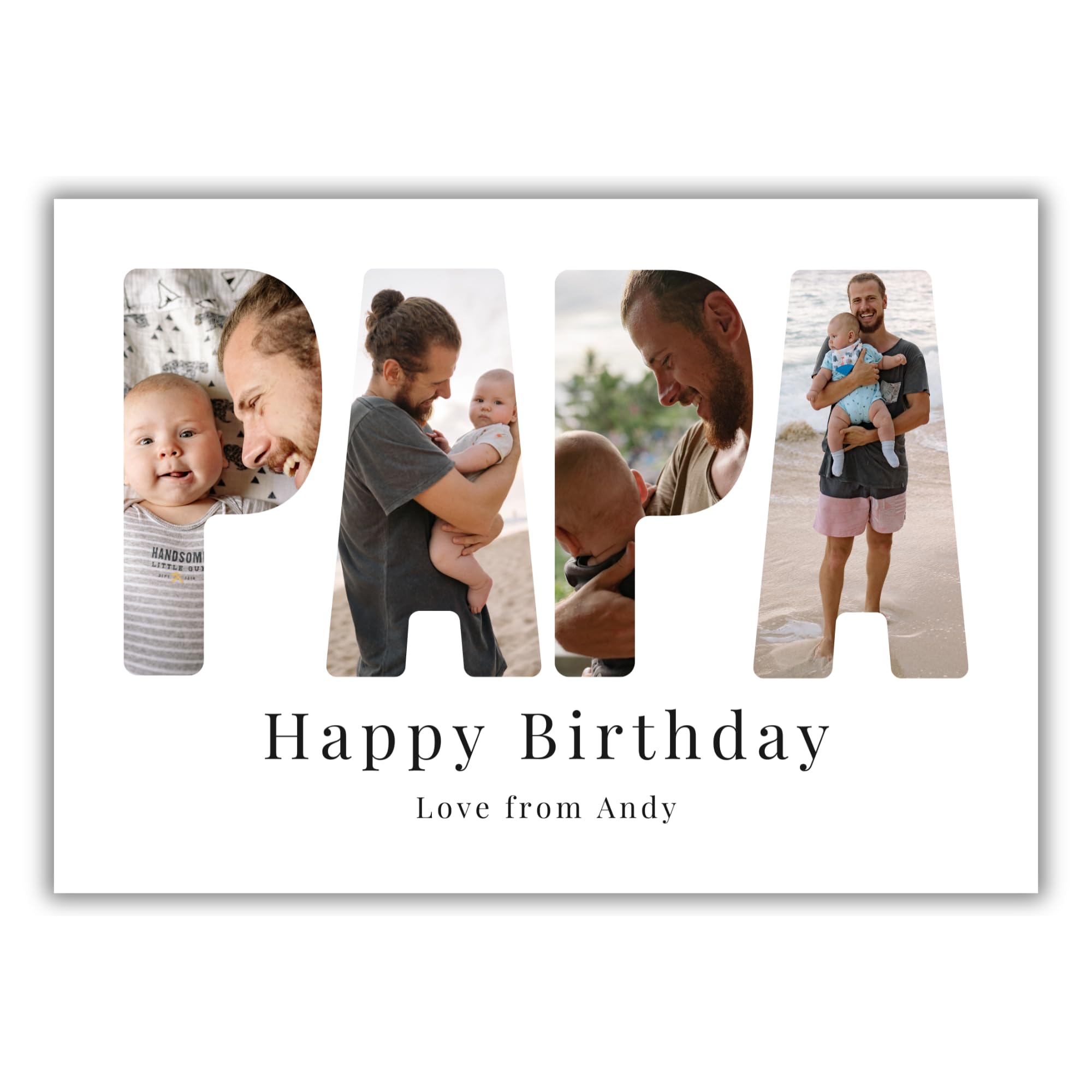 PosterLyte Personalised Photo Print for Dad Custom Daddy Picture Gift Birthday Fatherβs Day Unframed Wall Art Poster (PAPA Print)